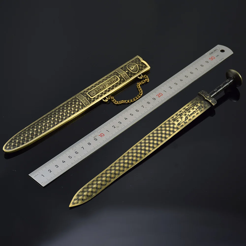 28 cm Goujian van Yue Zwaard van Koning met Schede Metalen Model Koud Wapen Serie Het Eerste Zwaard ter wereld Verzamel Oude Katana