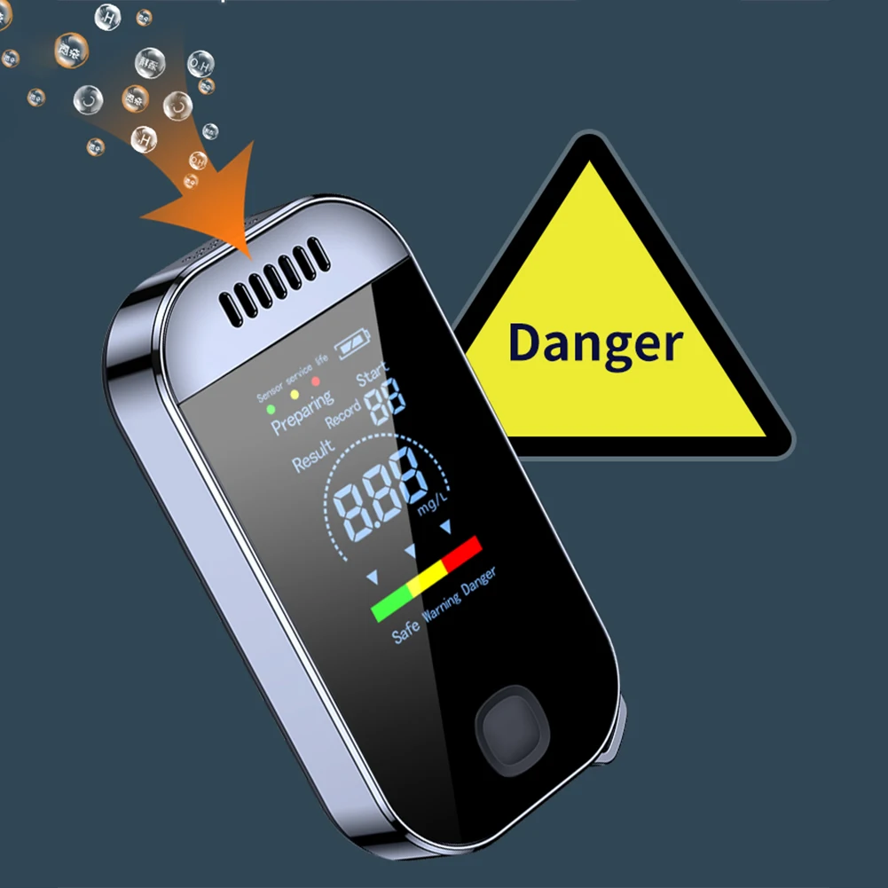 Digital Electronic Alcohol Tester High Precision Handheld Alcohol Analyzer LCD Display USB Rechargeable for Personal Use
