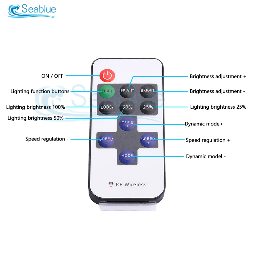 DC5V 12V 24V RF Wireless LED 3/9/11Key Remote Control Controller LED Dimming Controller for LED Light Bar Brightness Adjustment