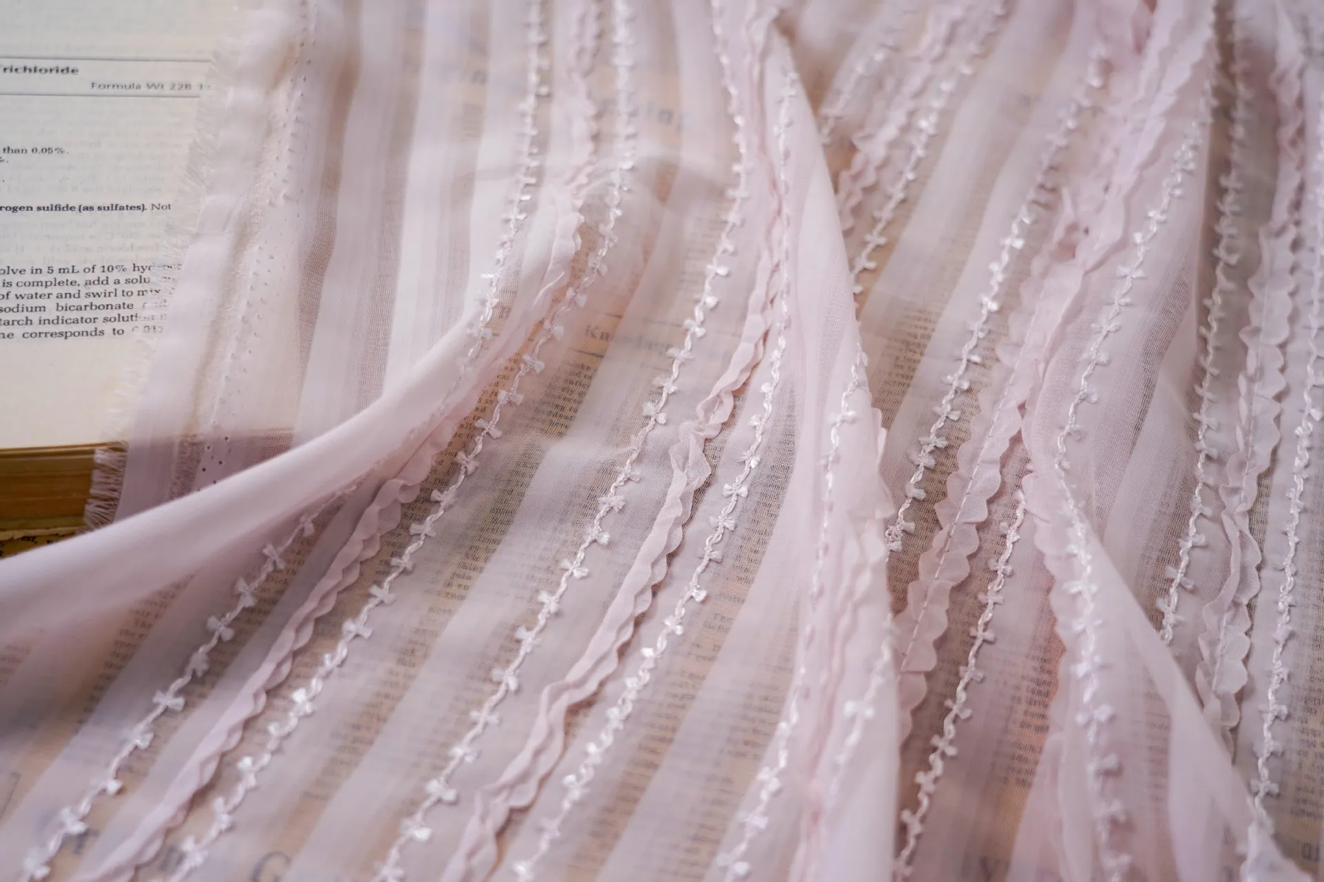 Soft and Lightweight Chiffon Stripe Woven Fabric for Clothing and Drees Making By The Meter Sewing Accessories