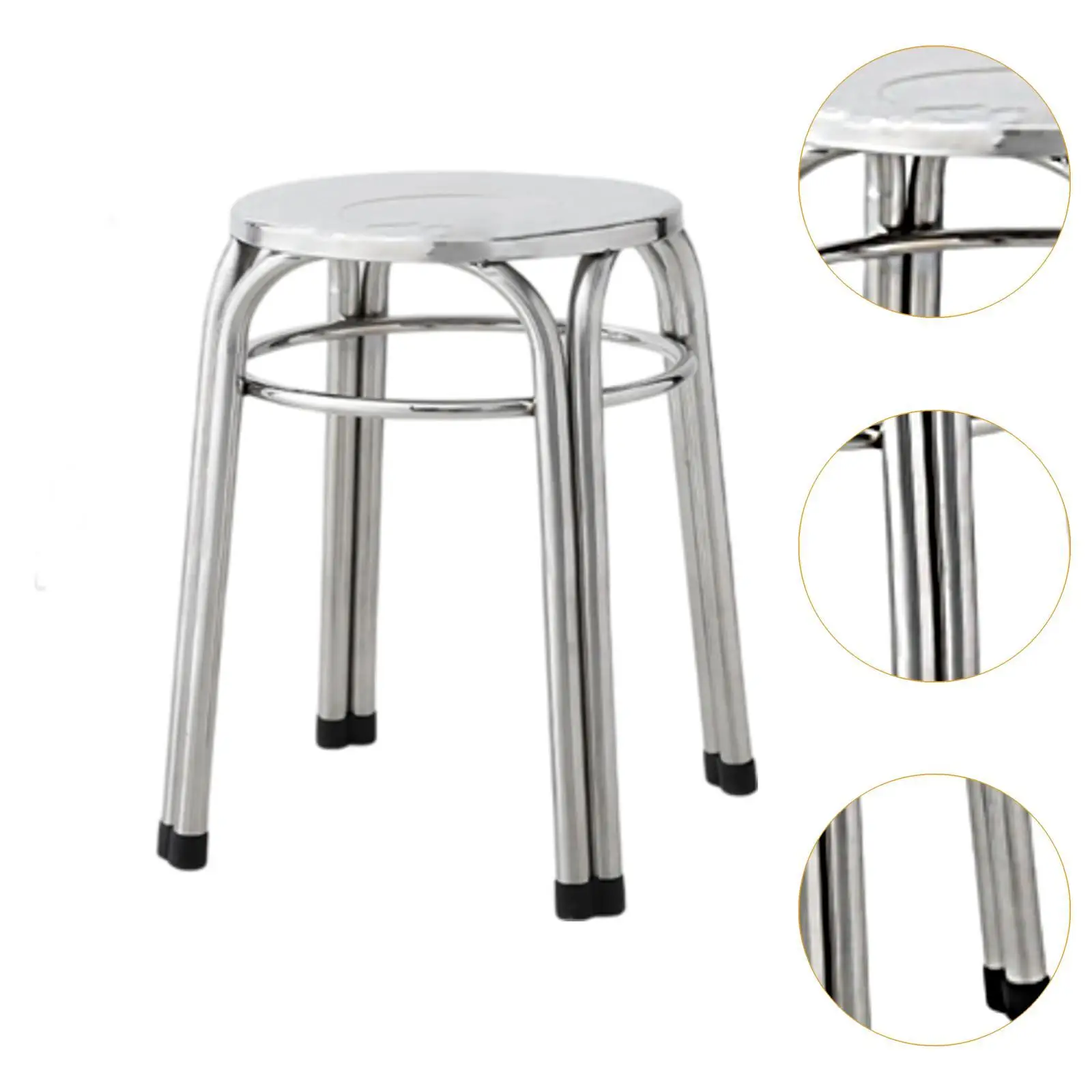 Round Metal Stool Classroom Portable Comfortable Seating Nonslip Stackable Stool Round for Dining Room Kitchen Home Office