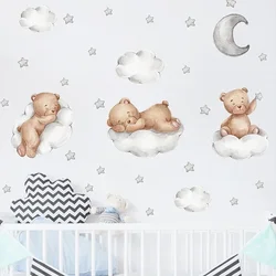 Cartoon Hot Air Balloon Animals Bear Wall Stickers for Kids Room Boy Room Decoration Nursery Baby Room Decoration Decal