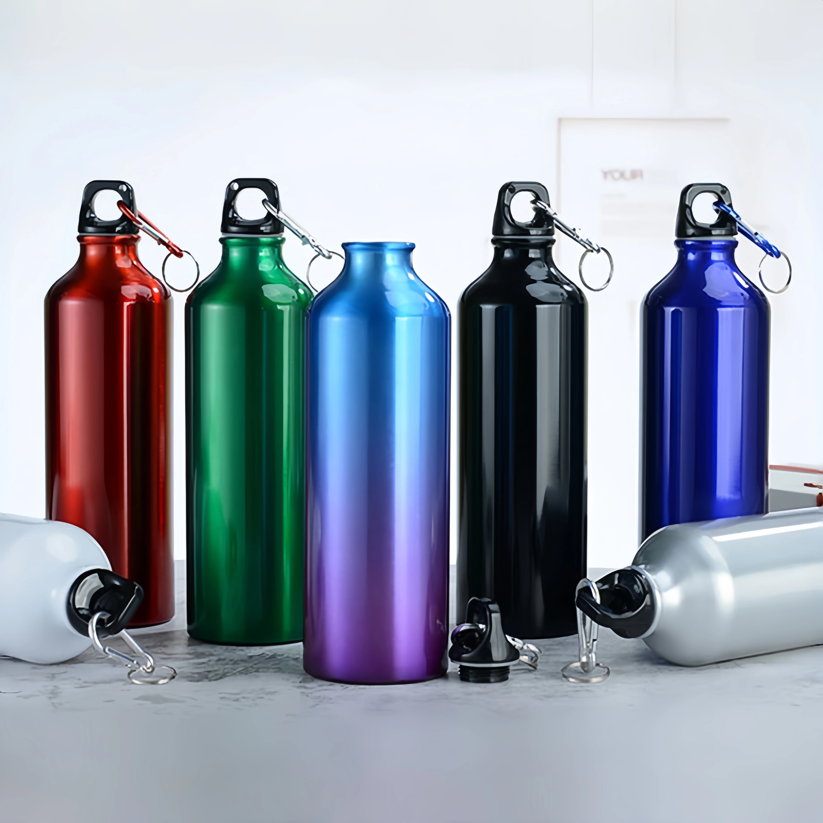 

750ML Large Capacity Sport Water Bottle Alloy Water Cup Portable Fitness Adult Water Kettle Single Wall Camping Sports Kettle