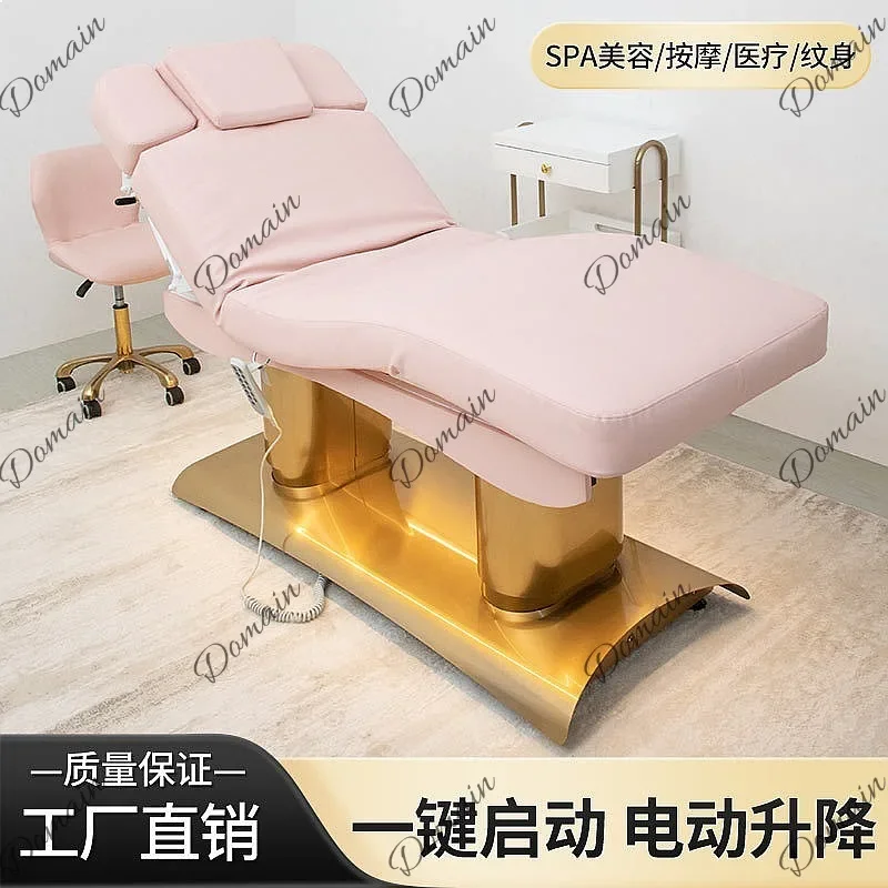 N80 High-End Electric Beauty Bed Stainless Steel Base Smart Heating Full Adjustable Tattoo Bed