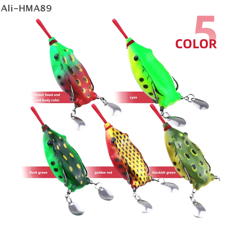 

6cm/12g Fishing Frog Lure Soft Bait Lure With Double Sharp Hooks Spoon Baits Simulation Frog Snake Head Lures Blackfish Bait