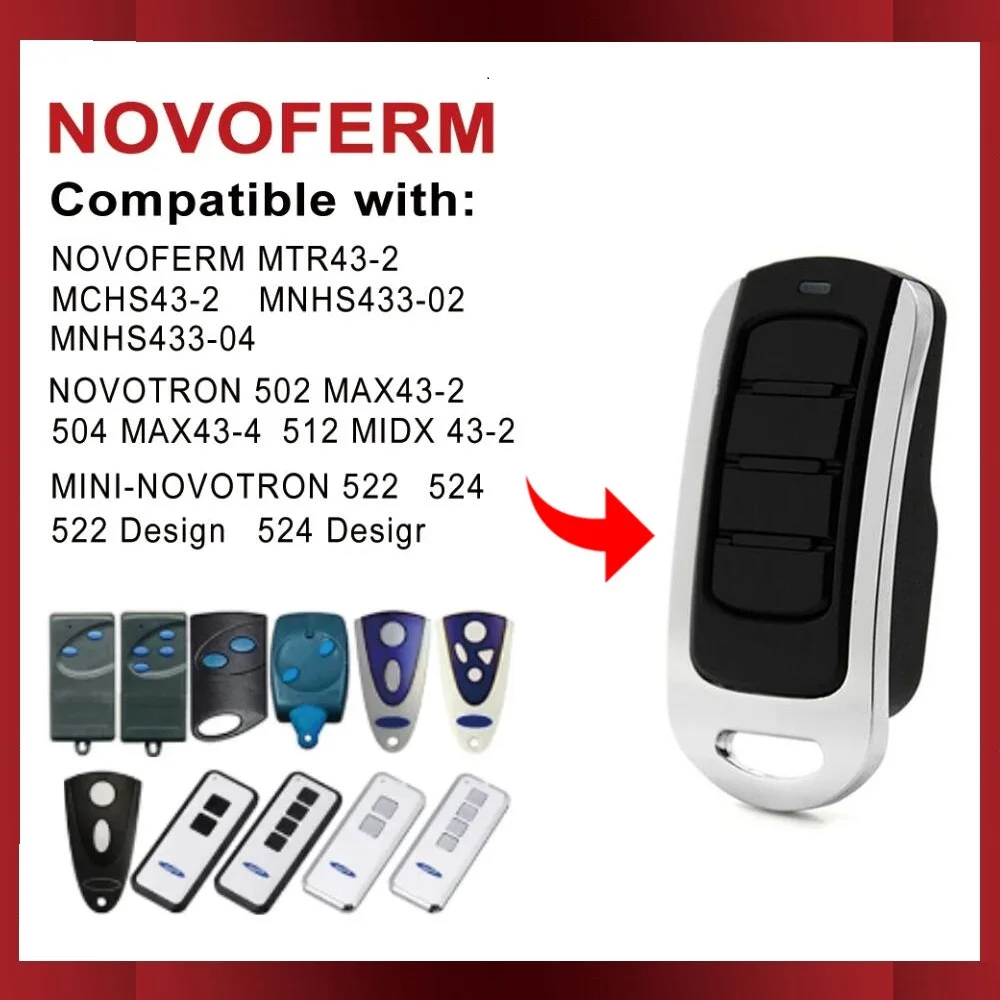 novoferm controle remoto da porta da garagem novotron 502 max432 504 max434 512 mix 43 2 mtr43 2 mchs43 2 mnhs43302 mnhs433 04 key 01