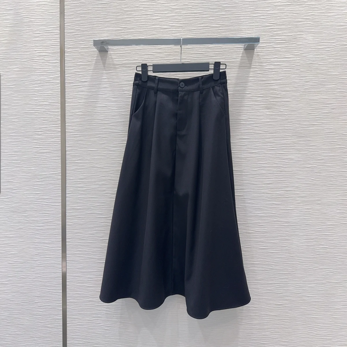2026 high-quality women's high waisted pleated suit material A-line mid length skirt2610719