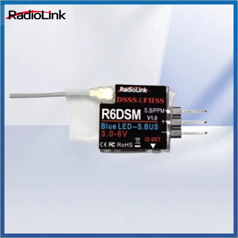 

Radiolink R6DSM 2.4G 10CH RC Transmitter Receiver Mini Size SBUS/PWM Suitable for Racing Drones Compatible for AT9S/AT10/AT10II