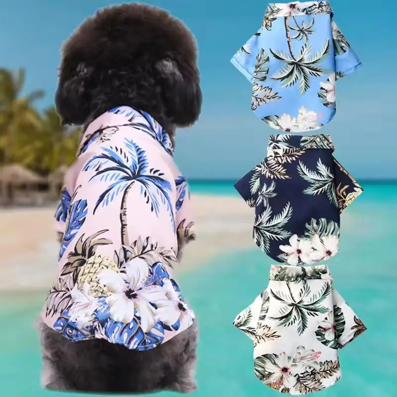 

Hawaii Dog Clothes Summer Beach Pet T-Shirt For Small Medium Large Dogs Puppy Cat Chihuahua Schnauzer Clothing Pet Costume Coat