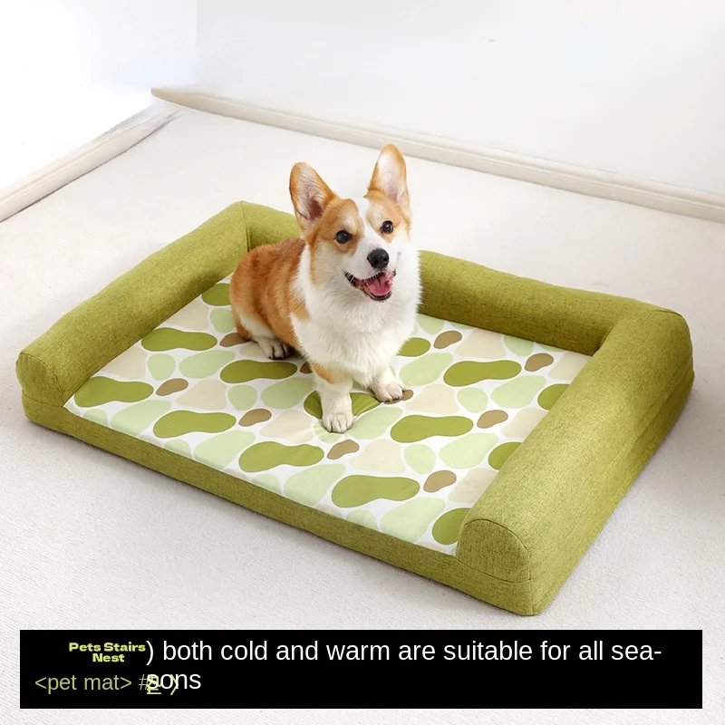 Lit confortable pour animaux de compagnie avec housse lavable, canapé en mousse à œufs, doublure imperméable, 4 roues motrices, chiens de petite et moyenne taille