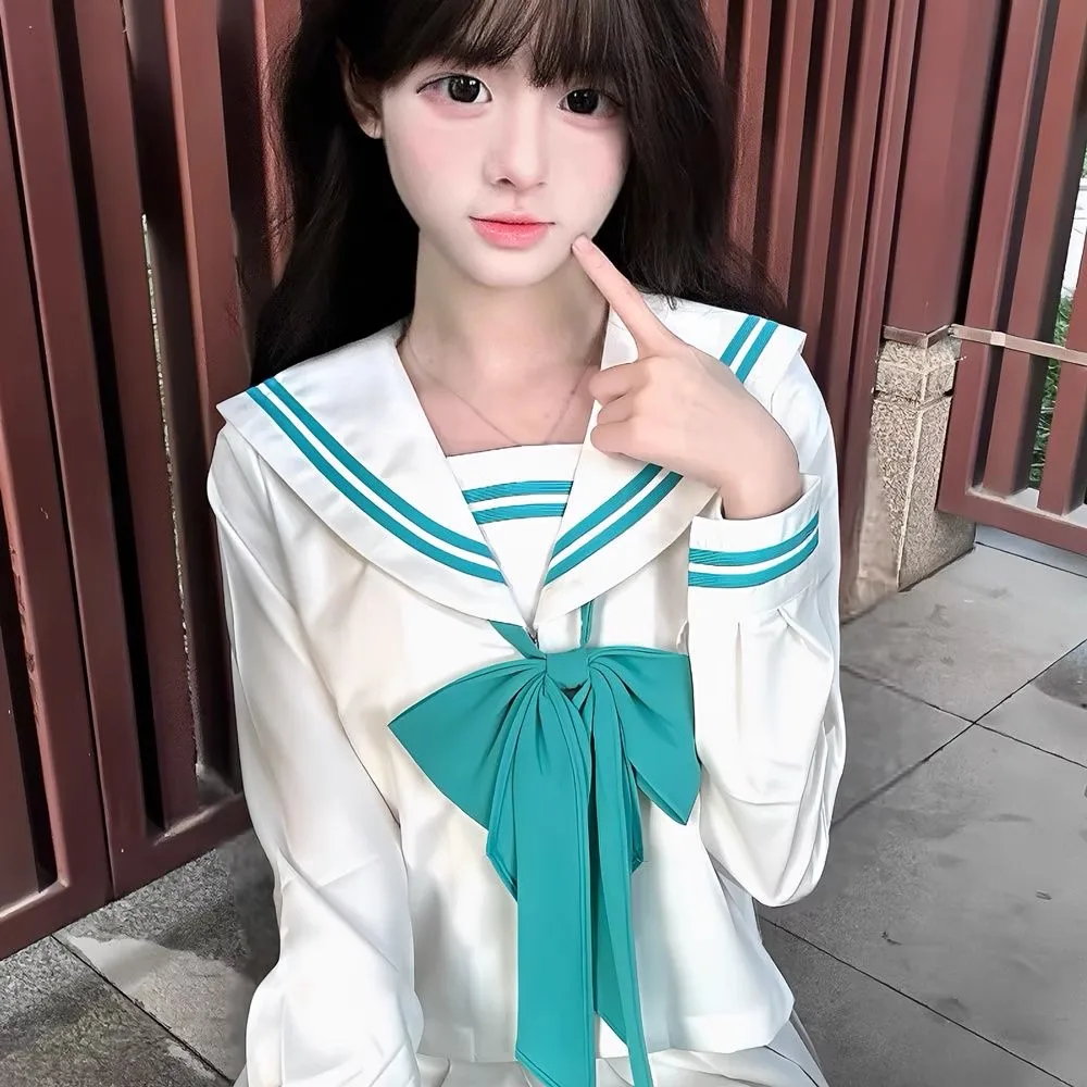 Abbigliamento per studenti Vestito da marinaio Bianco Rosa Scuola giapponese Jk Uniforme Sailor Fuku Ragazze delle scuole superiori delle donne coreane Seifuku