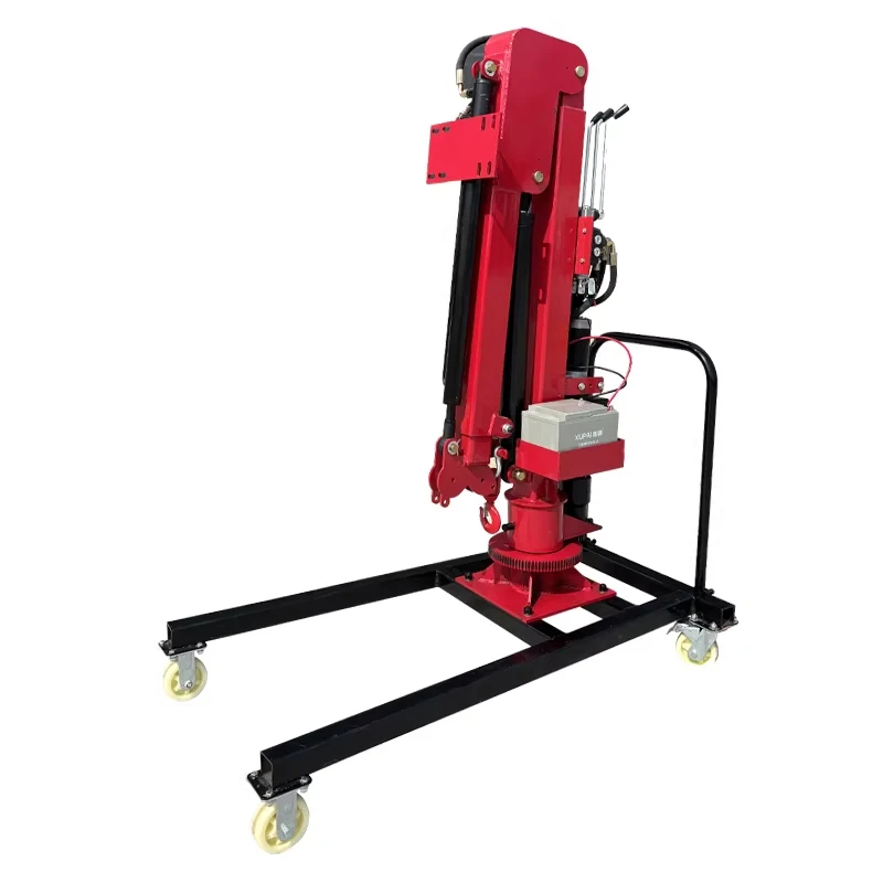 

Электрический гидравлический мобильный кран 1 тонна, компактный, с телескопической стрелой, лебедкой и дистанционным управлением (настраиваемый)