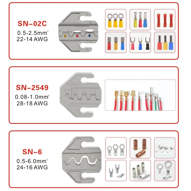 Imagem -04 - Crimping Tool Alicadores Set4 mm Slot Jawssn48bs 58b 02c 2546b 2549 06 x6 06wf 03h Usado para Crimpar Terminais