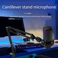 AA51 USB Microphone With RGB Lighting Switch One-Click Mute Professional Desktop Recording Mic With Stand Gaming Microphone