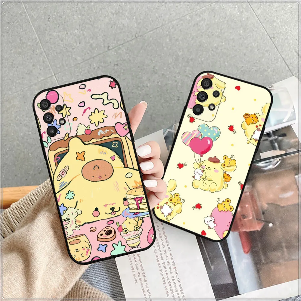 Cartoon PomPom Purin Phone Case For Samsung Galaxy A52 A54 A53 A55 A51 A50 A72 A71 A73 A90 A80 A42 A35 A34 A33 A32 A31 5G Cover