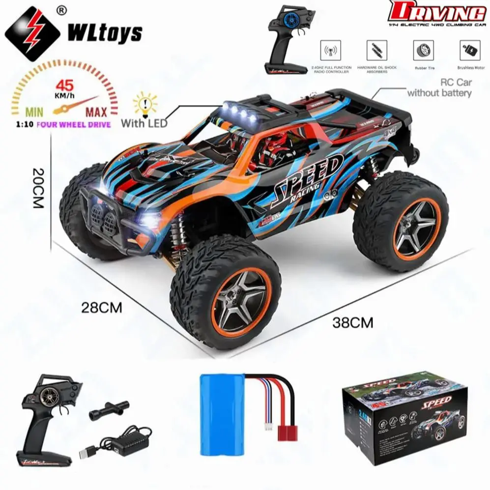 

Wltoys 104009 104019 1:10 2.4G Racing Remote Control Car 55KM/H 4WD Large Alloy Electric Remote Control Crawler Children's Toy