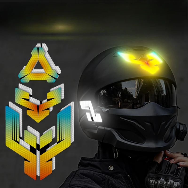 

Night Warning Reflective Motorcycle Helmet Stickers Waterproof Scooter Body Motorbike Accessories DIY Durable Vinyl Decals