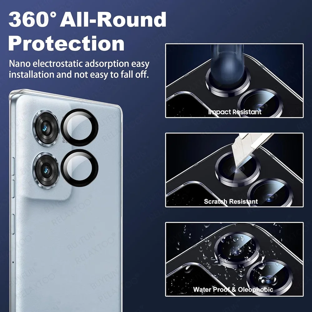 Alloy Metal Lens Glass Ring Case For Motorola Edge 50 Fusion Moto Edge50 Ultra 50Fusion 5G 3D Back Cover Camera Screen Protector