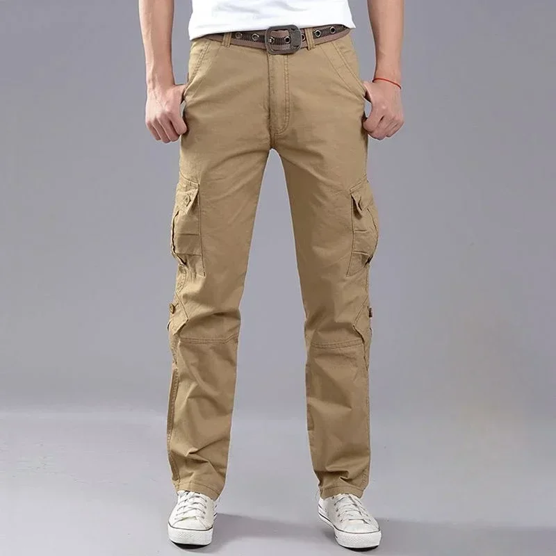 Men's Cargo Pants Multipockets Outdoor Trousers Multi Pocket Hiking Korean Trekking Khaki With Korean Style New In Long JJ1430