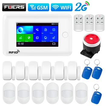 PG106 WiFi 2G GSM Alarm System Wireless Home Security System Kit Support RFID Motion Sensors with APP Remote Control