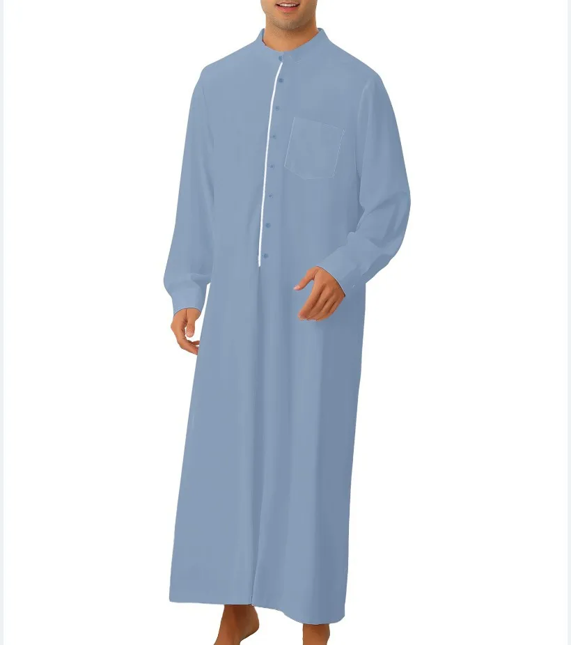 Vêtements musulmans Jubba Thobe pour hommes, manches longues, paquet, grande taille, vêtements islamiques, robe musulmane