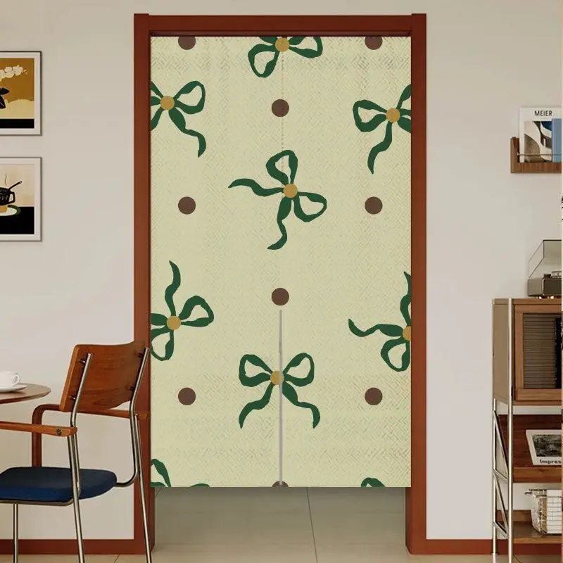 VIKAMA Vintage Bow-Tie Hanging Door Curtain, Durable and Soft Fabric Privacy Curtain, Entryway Privacy Curtain, Home Decor
