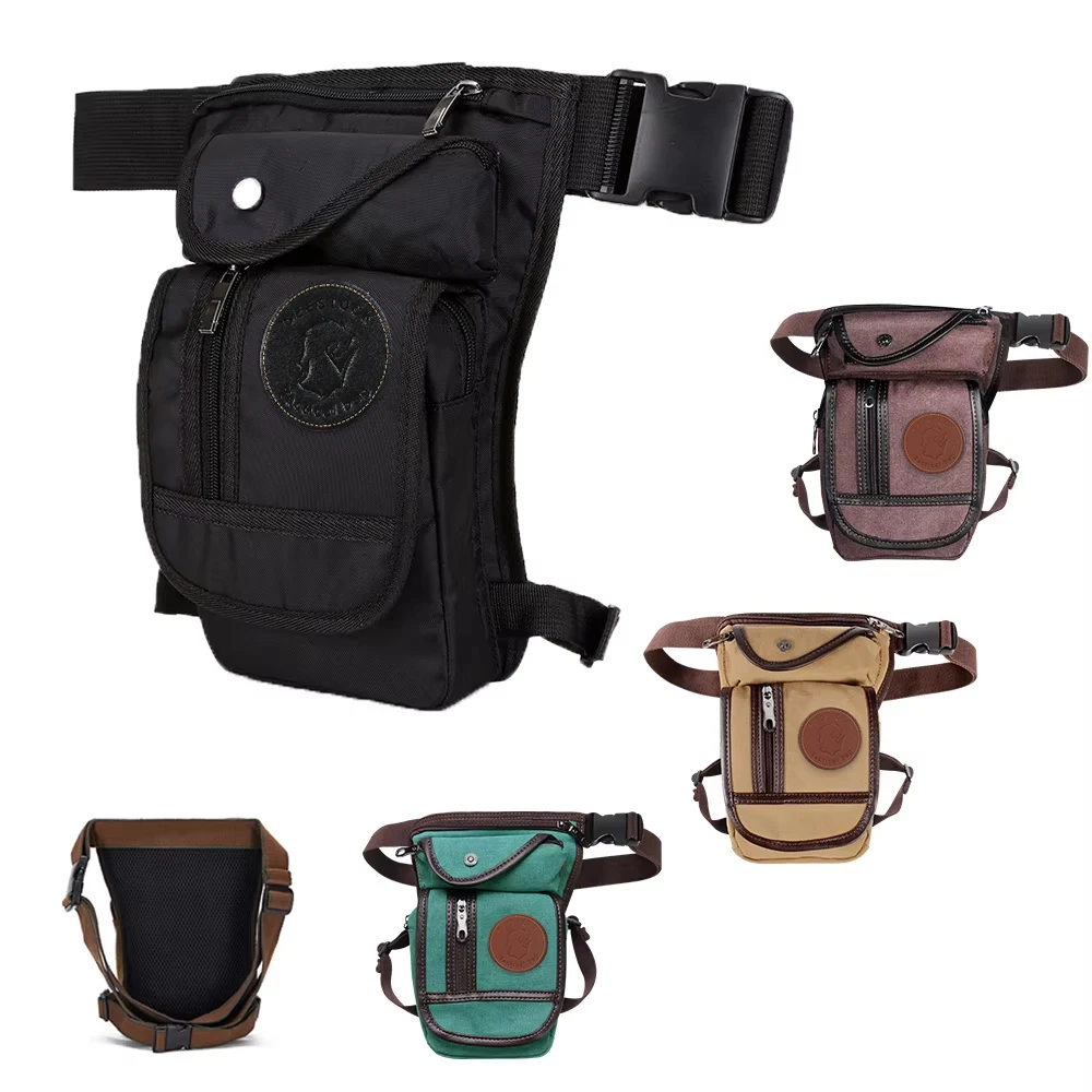 Fanny Packs Drop Leg Outdoor Running Waist Bag Hiking Climbing Camping Cycling Equestrian Gym Messenger Cross Body Canvas Nylon