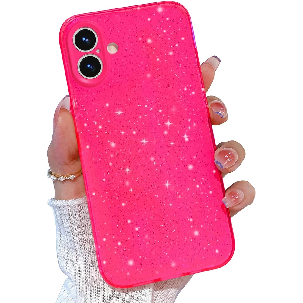Tech Accessories Iphone - ホットピンクローズグリッターケース iPhone Air 17 Pro Max