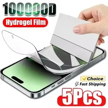 5 قطعة فيلم هيدروجيل آيفون 16 14 13 12 11 15 برو ماكس ميني 7 8 14 15 16 زائد حامي الشاشة آيفون X 17 XS ماكس لا الزجاج #1