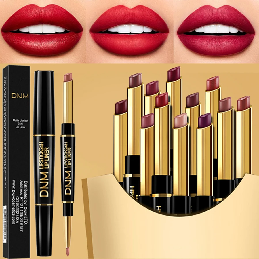 Doppelseitiger, antihaftbeschichteter, langlebiger Lippenstift, Lipliner, hochpigmentierte, wasserfeste Muttertagsgeschenke