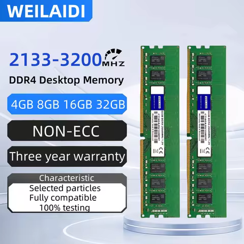 DDR4 4GB 8GB 16GB 2133 2400 2666 3200Mhz Desktop Memories Ram PC4 17000 19200 21300 25600 1.2V 288Pin Non-ECC DIMM Memory Ram