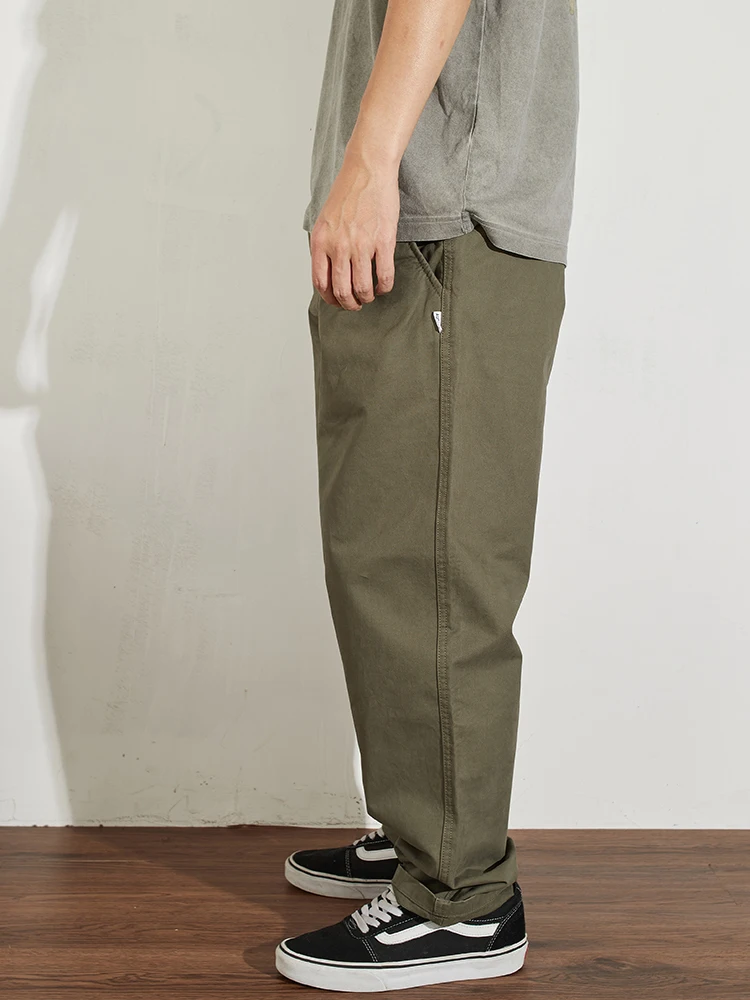 

Тяжелые свободные широкие повседневные брюки мужские из чистого хлопка с заниженной талией модные зауженные прямые джинсы для папы модные городские...