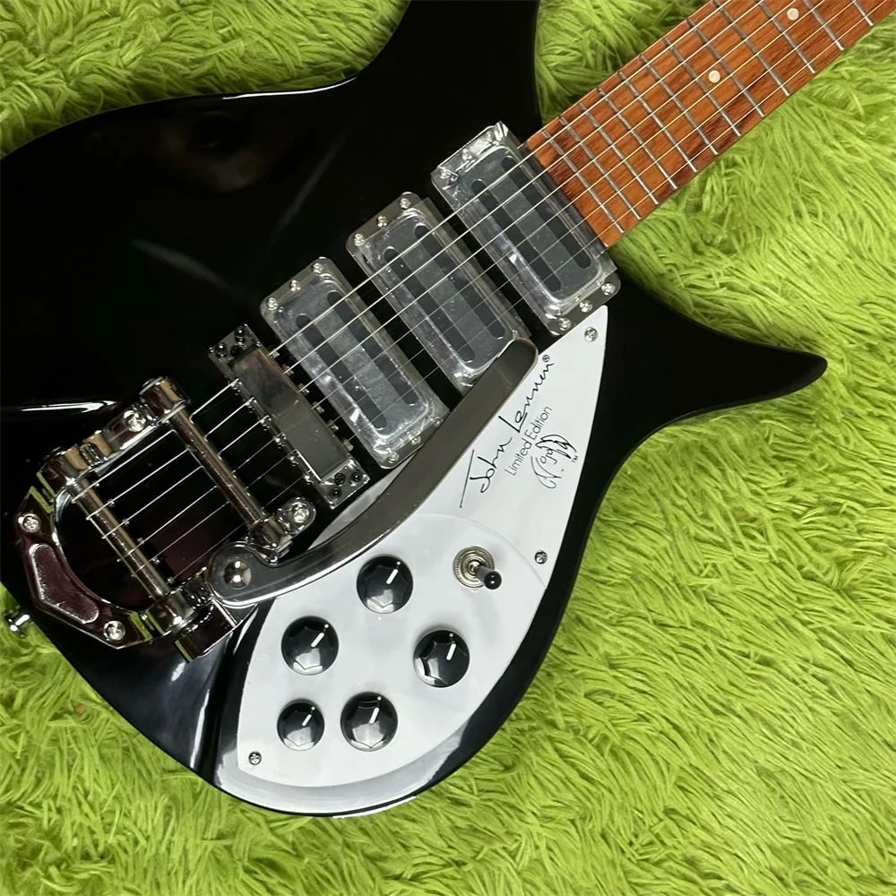 Free Shpping 325 Electric Guitar With Tremolos System Bridge Black Color High Quality Guitarra