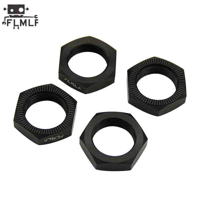 FLMLF CNC Metal Wheel Nut Kit for 1/5 HPI ROFUN BAHA ROVAN KM BAJA 5B 5T 5SC Truck Rc Car Tyre Adapter Parts