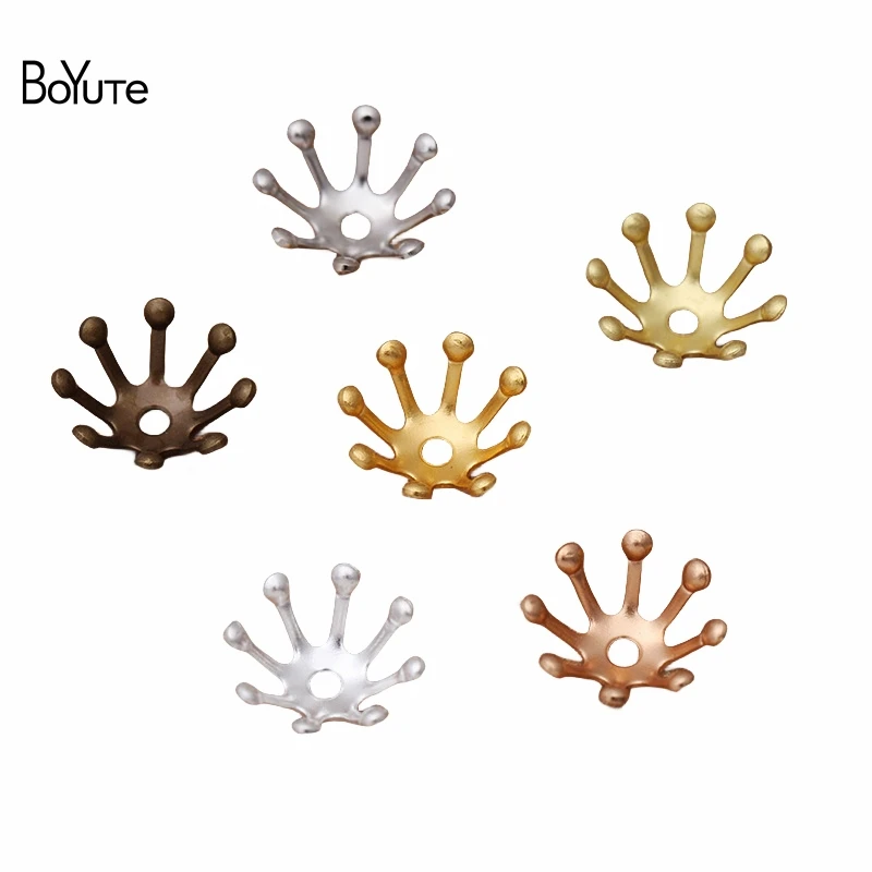 

BoYuTe (200 Pieces/Lot) Metal Brass Stamping 10MM Flower Stamen Bead Caps Diy Jewelry Accessories Handmade Materials