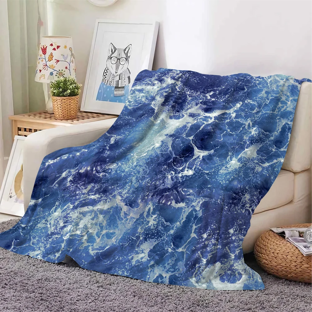 CLOOCL Blanket Sparkling Lake Surface Printed Hiking Picnic Blanket Portable Travel Cover Blanket New Fashion Stitch Quilt