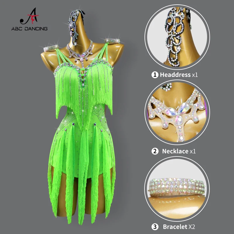 2024 Women's Latin Dance Dress Costumes For Girls Practice Clothing Samba Stage Outfit Line Clothing Prom Party Skirt Customized