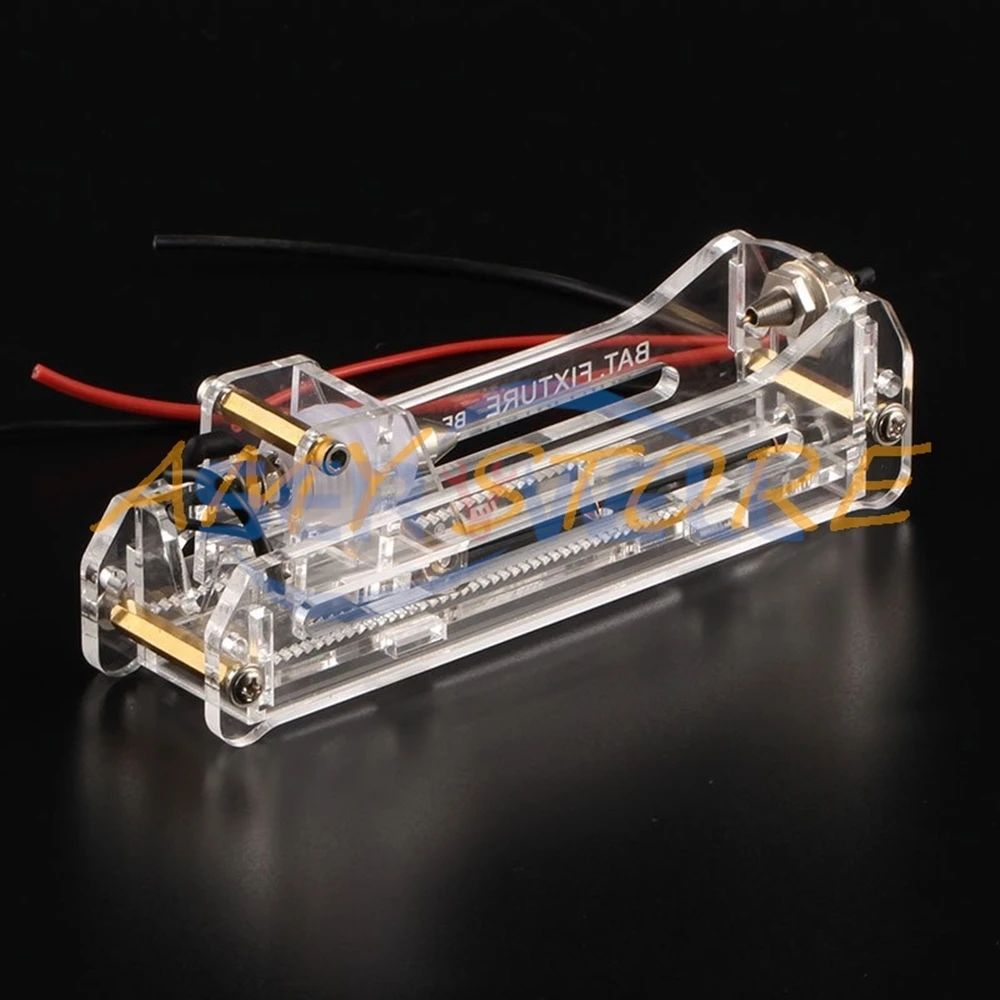 1Pc 5A or 10A Four-Wire Test Stand Battery Holder Clip Testing for 26650/18650 AA/AAA/ Button Battery (Battery not included)
