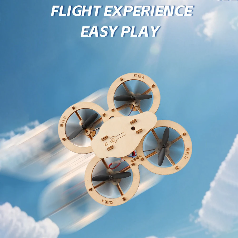 Wooden Aircraft Model Kit for Constructing a Functional 4-Axis Flying Device with Focus on Mechanical Assembly and Control Logic
