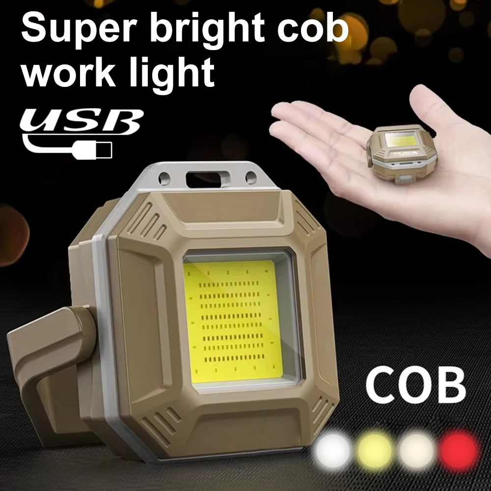 

COB LED Work Light Rechargeable Flashlight with Magnetic Base Inspection Light Waterproof Torch Light for Car Repair