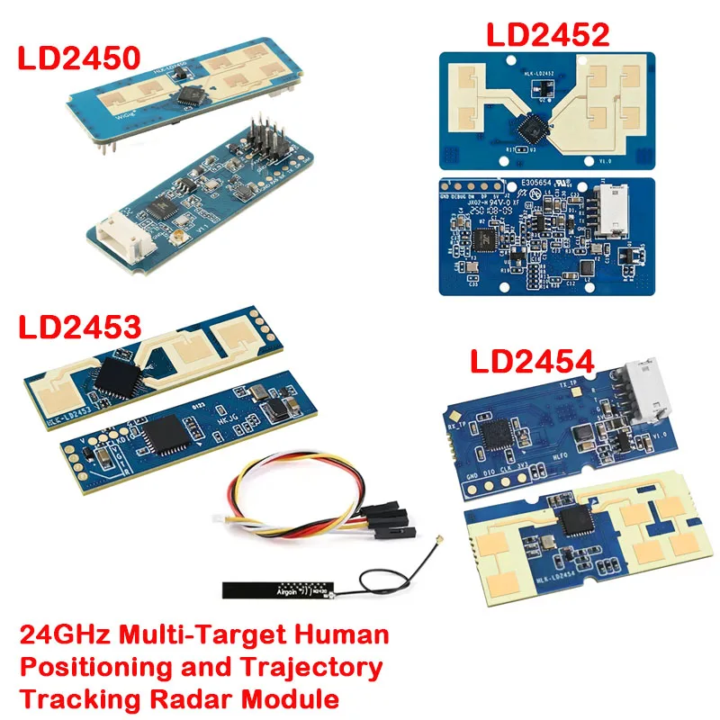 1-10 Unidades Módulo Sensor de Radar de Trayectoria de Movimiento Humano por Onda Milimétrica Hi-Link HLK-LD2450 LD2452 LD2453 con Posicionamiento Multiobjetivo