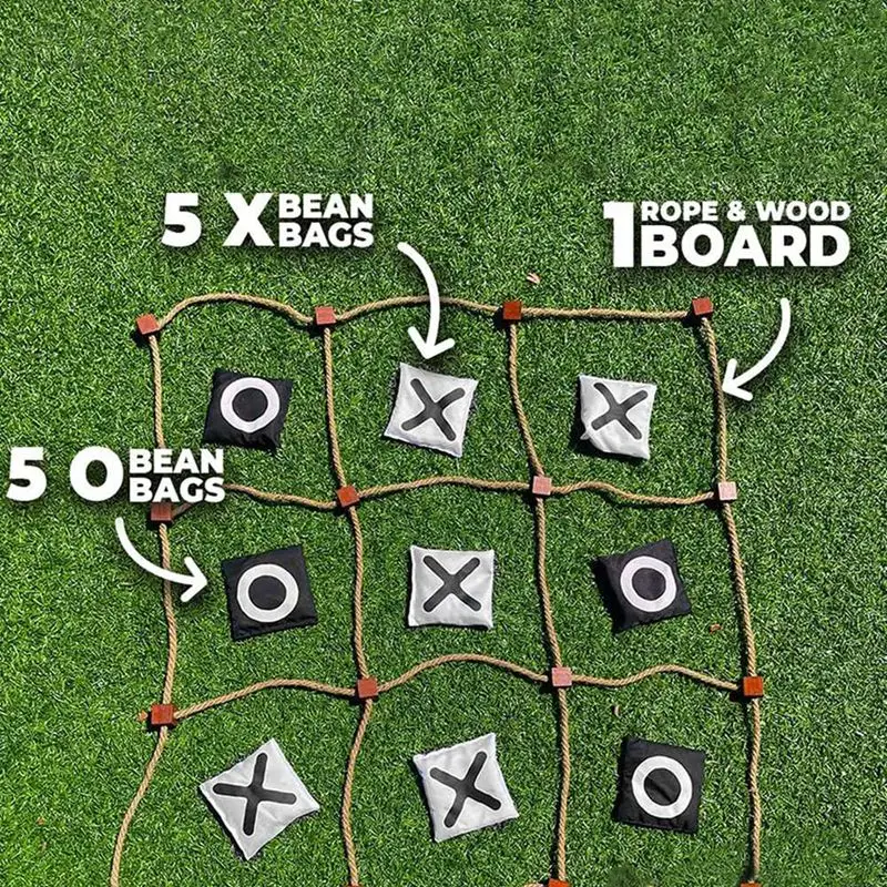 Giant Tic -Tac -Toe Outdoor Game Instant Setup, No Assembly Bean-Bag Toss Games Set,Giant -Yard Games For Adults