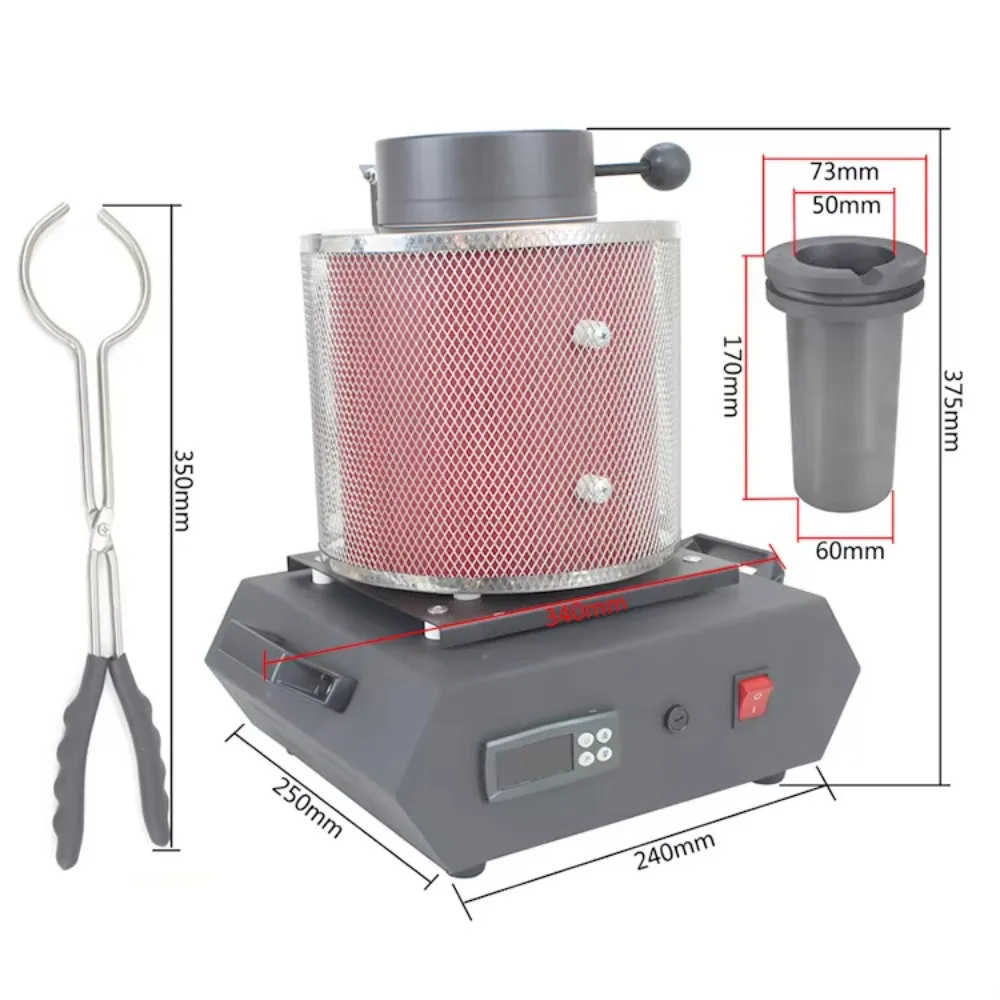 110V-verwarmers Goudsmeltmachine Goud Zilver Raffinage