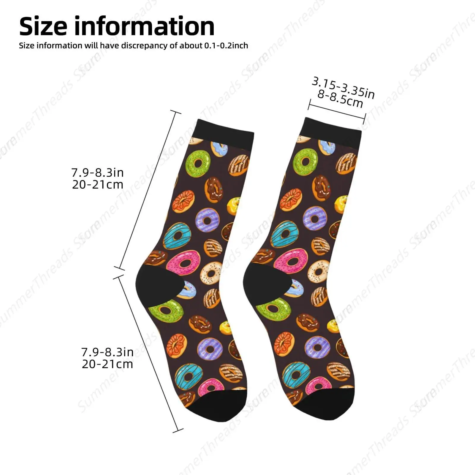 Brown Donut Funny Novelty Socks For Men And Women