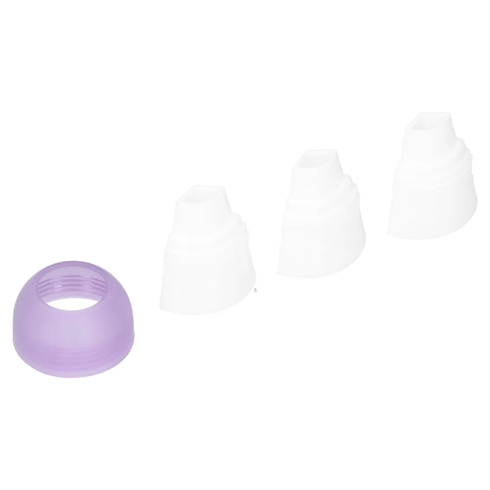 Food Grade PP Cake Decorating Tips Set Extrusion Type Lightweight Russian Nozzle Converter Smooth Edge 3 Color Swirl Feature
