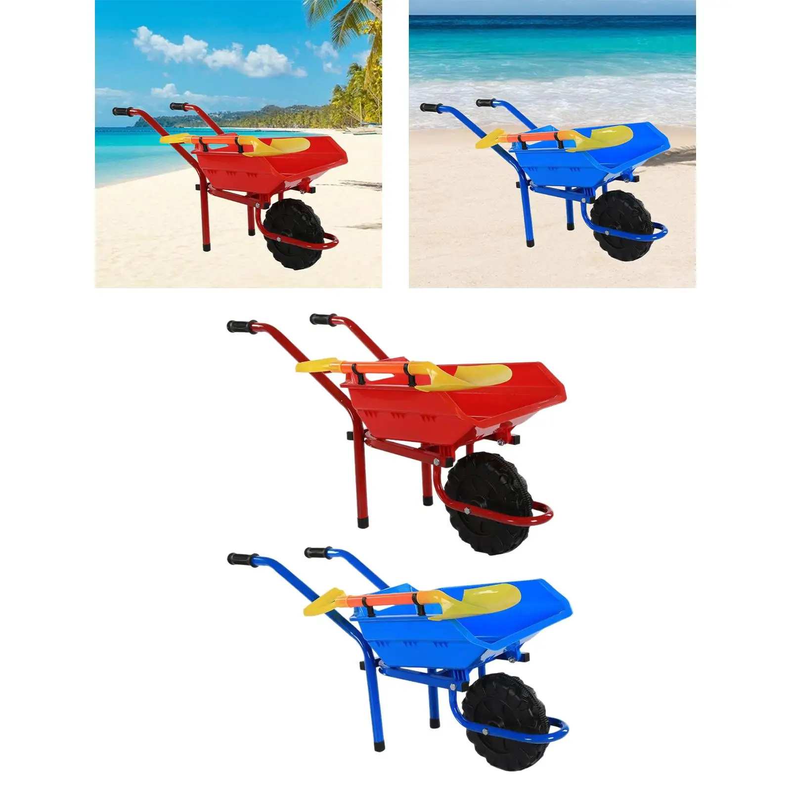 Kids Gardening Tool Wheelbarrow Playset Toy Playground Beach Toy Outdoor 2 Wheel Wheelbarrow Toy Ages 4-7 Years Boys Girls