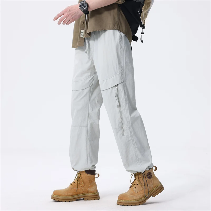 

Летние брюки-карго для рыбалки, мужские модные ретро водонепроницаемые быстросохнущие тонкие брюки, мужские повседневные спортивные штаны для бега, охоты, рабочие брюки