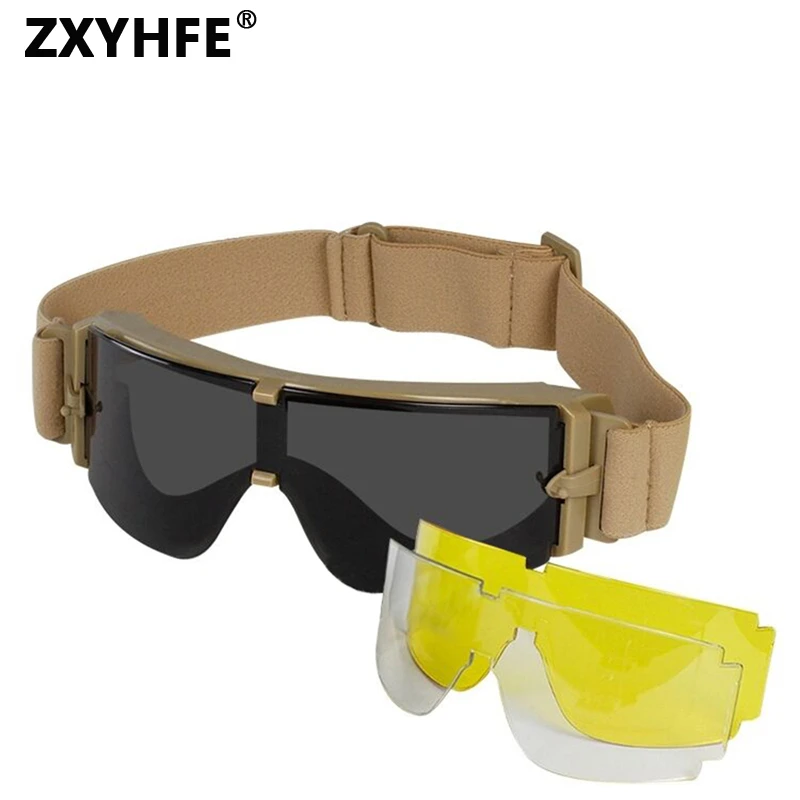 

ZXYHFE Tactical Goggles Windproof Dustproof Glasses CS Wargame Shooting Safety Protective Eyewear Airsoft Paintball Acessories