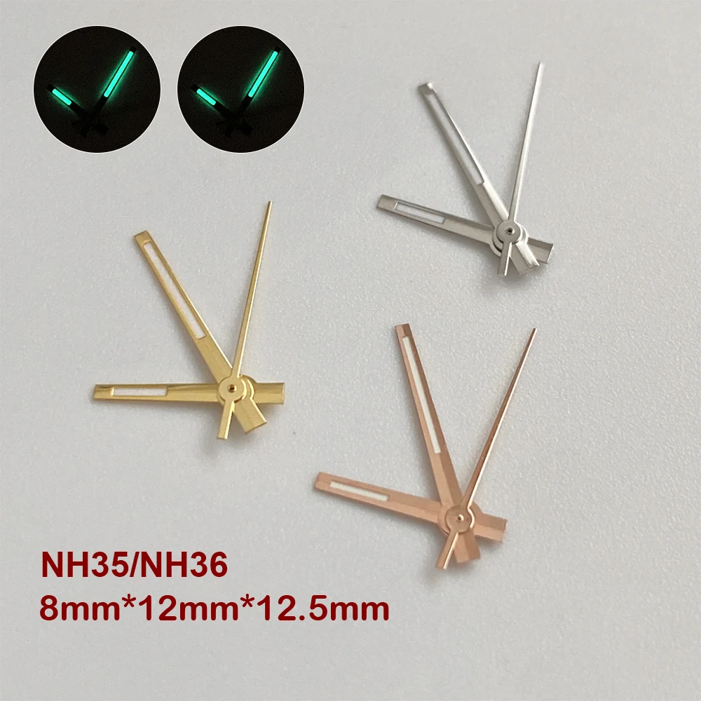 

Date just Watch Hand Watch Needle Suitable for NH35/NH36/4R/7S Movement Green/Ice Blue Luminous Watch Modification Accessories