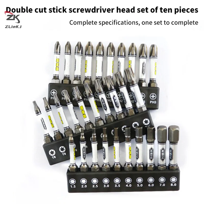 1/4 Set di punte per cacciavite trapano a percussione testa Batch Torx punte per cacciavite a prova di manomissione magnetiche con testa a croce esagonale